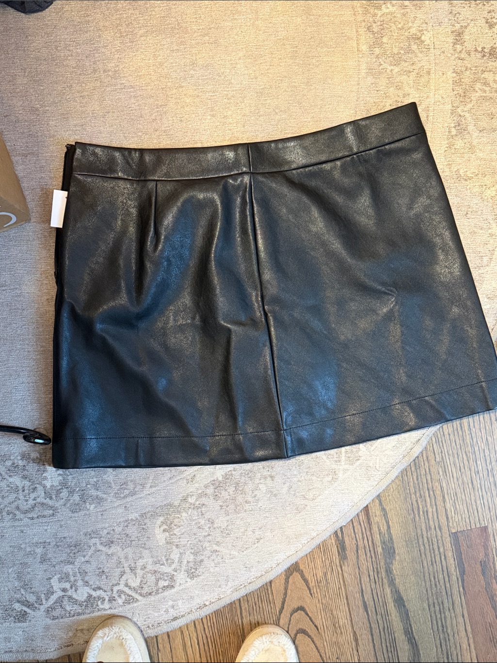 J. Crew Black Faux Leather Mini Skirt - Sleek A-Line